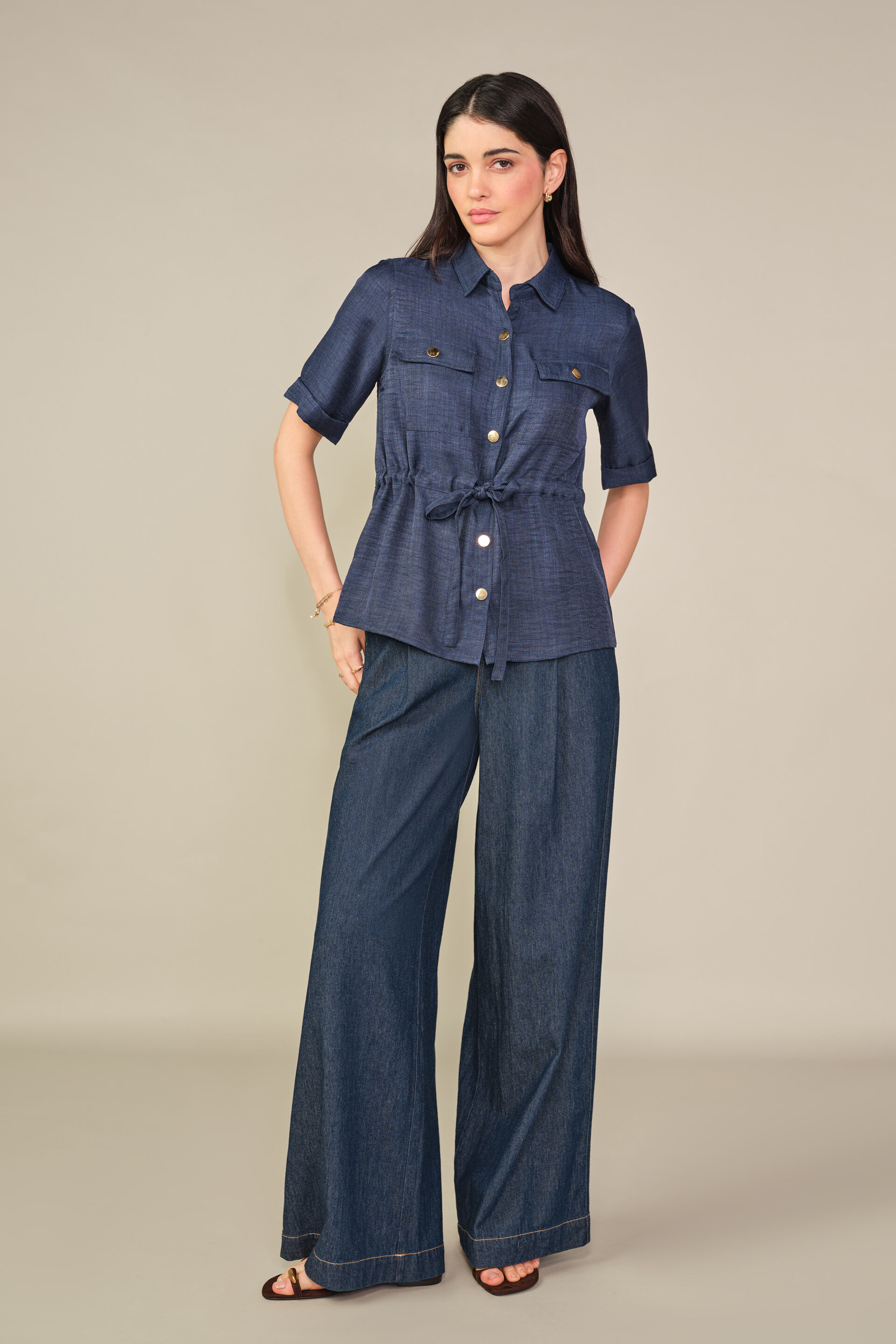 Elin Ecru Blue Shirt, Blue, image 3